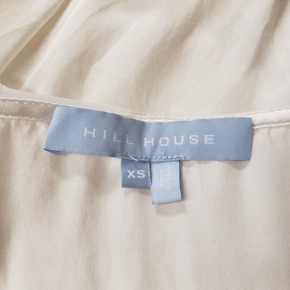 Hill House Womens White Silk Wrap Robe Size XS Beaded Feathers Tulle V-Neck Luxe - Picture 4 of 12